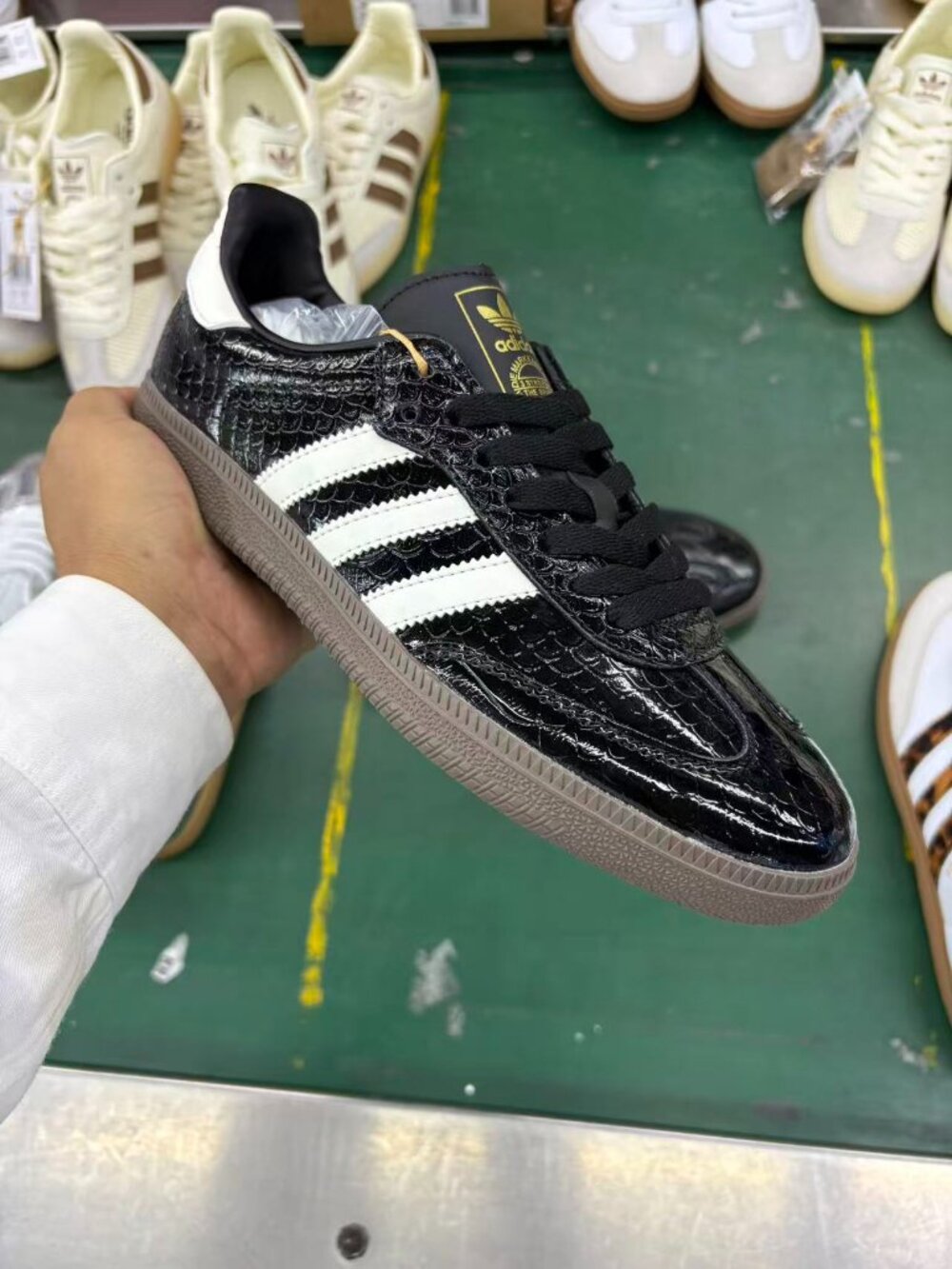 Adidas Samba Black Snakeskin White Stripe Sneakers